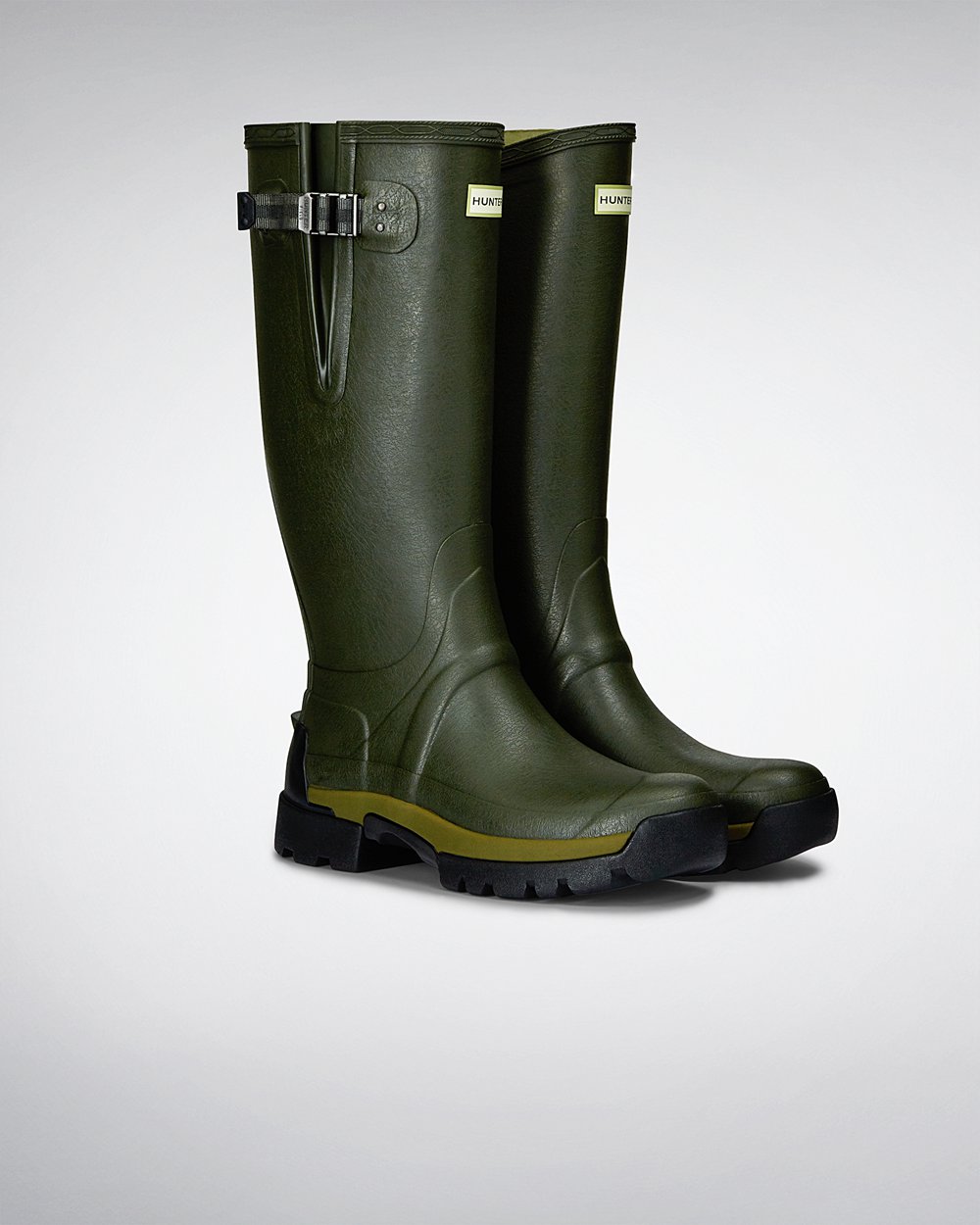 Hunter Balmoral Bamboo Carbon Tall Rain Boots - For Sale Cheap Mens Dark Olive - INQUWY421